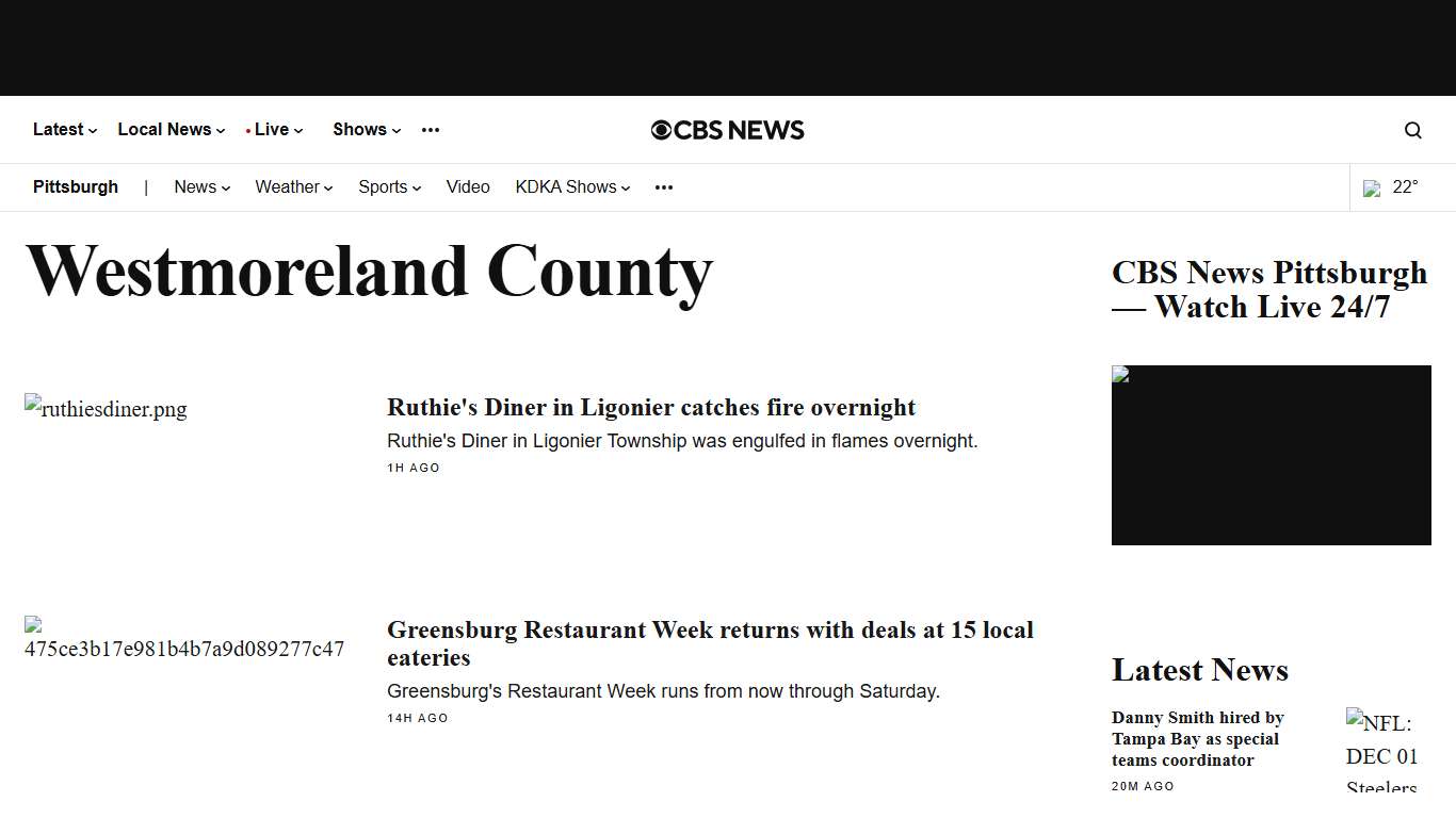 Westmoreland County news - Today’s latest updates - CBS Pittsburgh